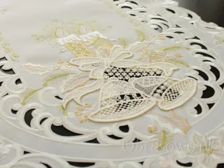 Bieżnik świąteczny 40x170 z dzwonkami z gipiury (be)