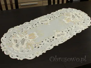 Bieżnik świąteczny 40x110 z dzwonkami z gipiury (be)
