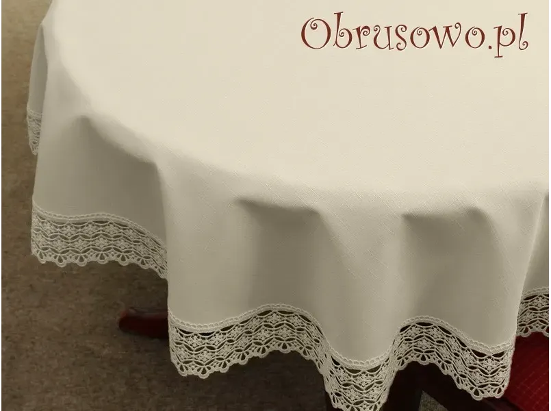 Obrus z gipiurą 140x180 owal ekri