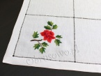 Serweta haft ręczny "Czerwone róże" 80x80 (64)