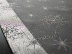 Obrusy świąteczne "śnieżynki" 140x300 szaro srebrne
