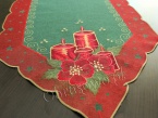 Świąteczna serweta haftowana 40x140 "Świece" (z)