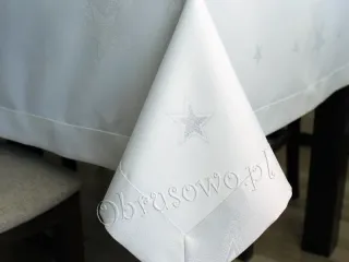 Obrus świąteczny 140x180 srebrny