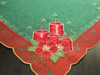 Świąteczna serweta haftowana 85x85 "Świece" (z)