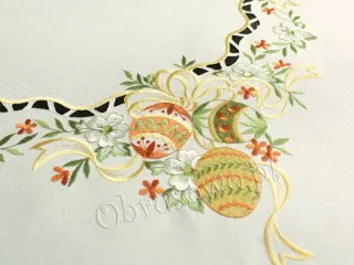 Serweta wielkanocna 85x85 "jajka na białym"