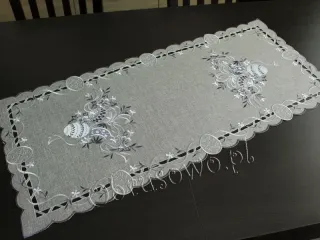 Bieżnik wielkanocny 40x90 "jajka na szarym"