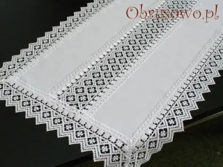 Bieżnik z gipiurą "wstawka" 40x90 biały