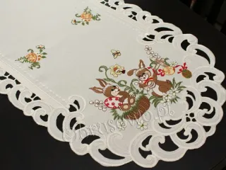 Duży bieżnik wielkanocny 45x170 "zajączki" ekri