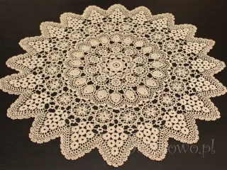 Koronka z Koniakowa Ø 80 beżowa